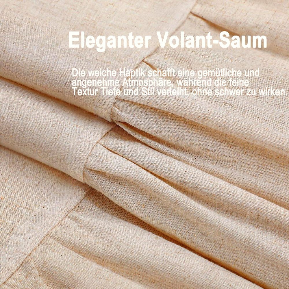 Agger Duschvorhang Shower curtains Anti schimmel Waschbar,schwer,183cm*183cm Breite 183 cm, Bauernhof-Duschvorhang aus Leinen in Beige mit Volant-Saum – Bild 5 von 5