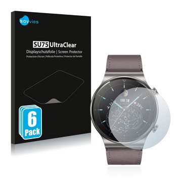 Savvies Schutzfolie »für Huawei Watch GT 2 Pro«, (6 Stück), Folie Schutzfolie klar