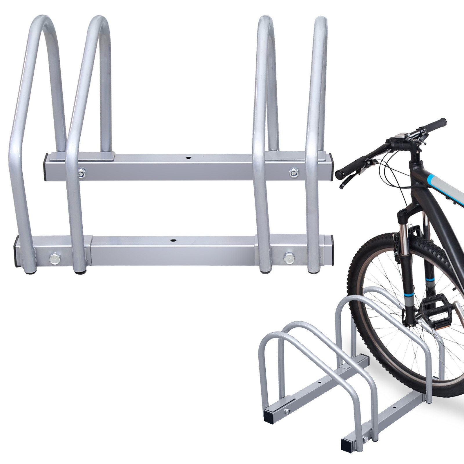 Fahrradständer Fahrradständer mit 2 Fahrräder 41cm Bodenständer Aufstellständer