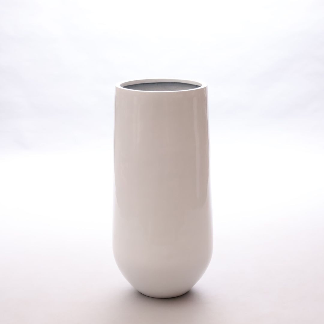 Elegant Einrichten Pflanzkübel Fiberglas Schale rund konisch D26xH56cm hoch günstig online kaufen