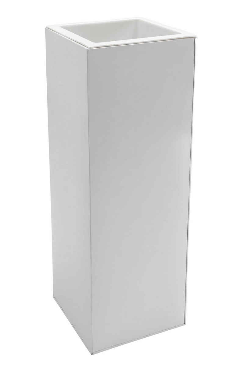 VIVANNO Pflanzkübel Pflanzkübel Blumenkübel Zink "Block", Weiß - 29x29x80 cm (mit