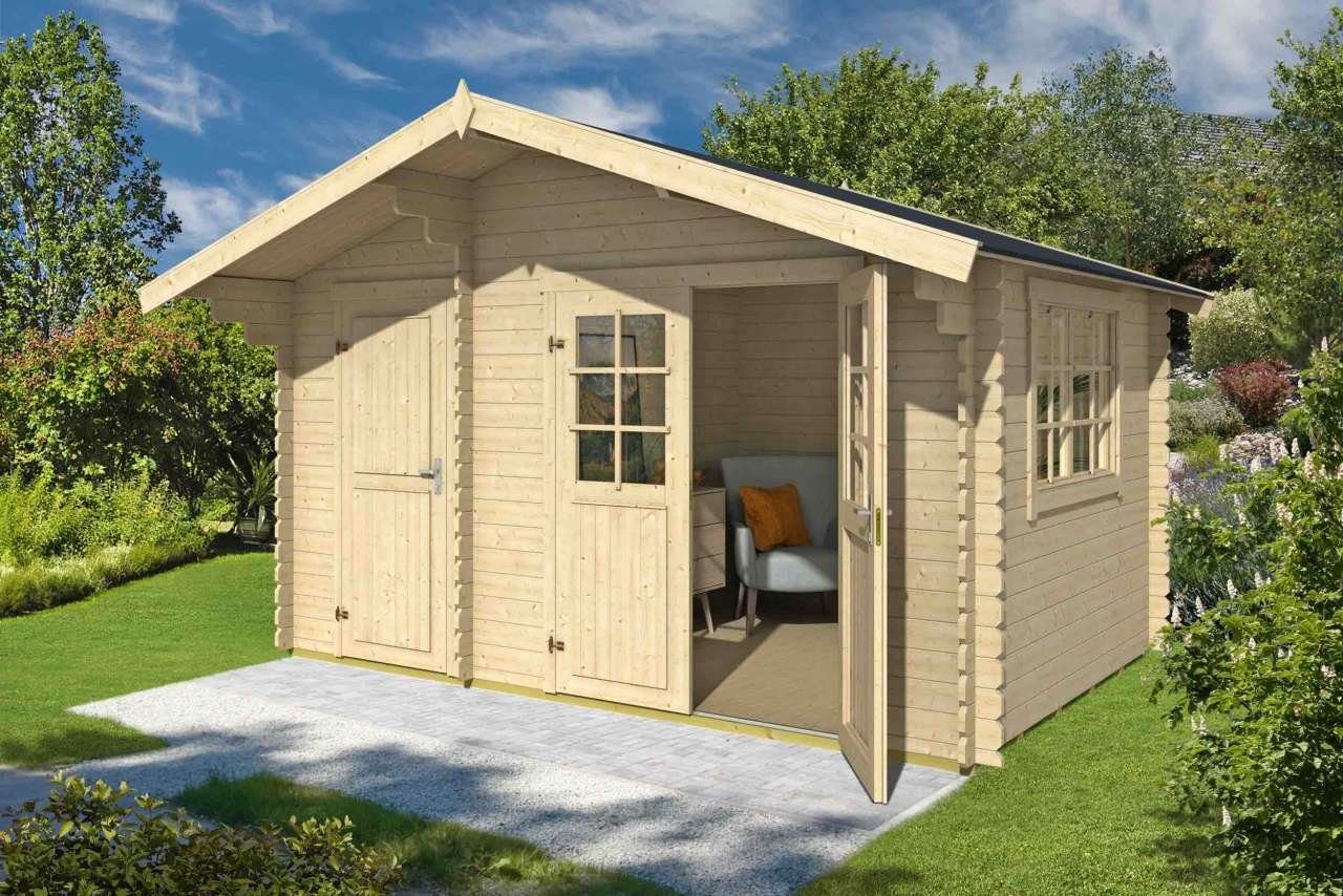 LASITA MAJA Gartenhaus 4x3m Holz KEILA 28 in 28mm Wandstärke, BxT: 380x250 cm, mit Premium Dachbahn selbstklebend