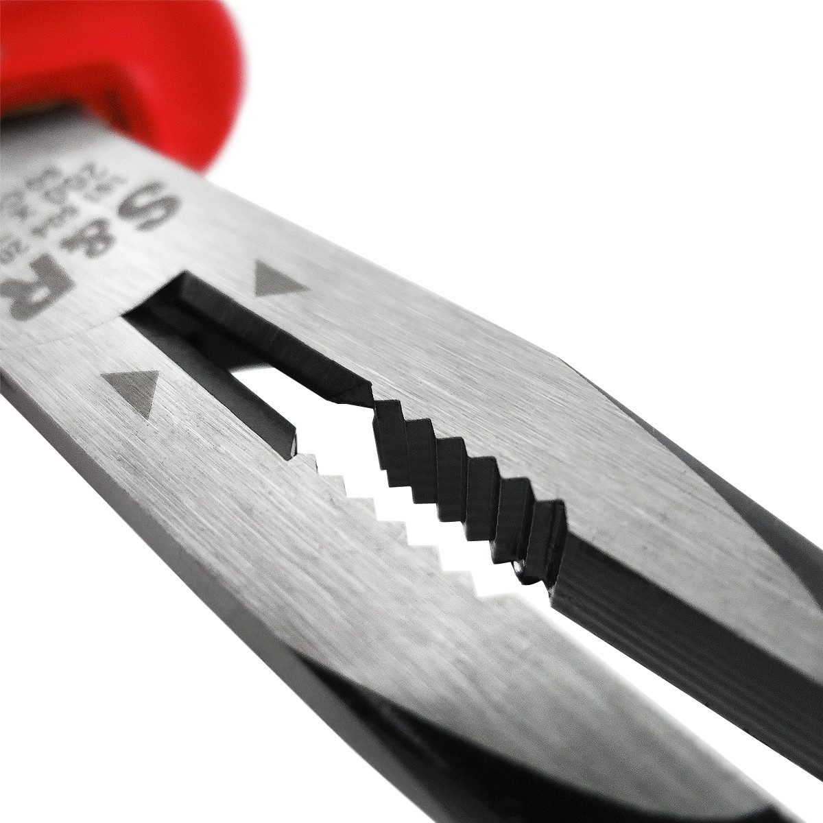 S&R Flachzange VDE Flachrundzange 200 mm, gerade Spitzzange, 60 CrV, hitze- und induktionsgehärtet für professionellen Einsatz, HRC 66 – Bild 5 von 5