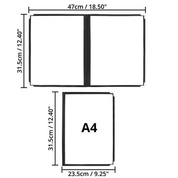 Belle Vous View Cover Doppelfaltbarer A4 Speisekartenhalter (5er Set), Doppelt faltbare A4 Menükartenhalter (5 Stk)