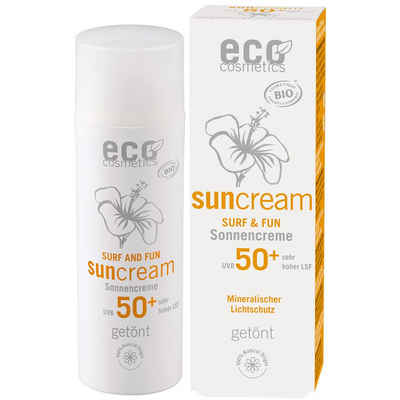 Eco Cosmetics Sonnenschutzcreme Sonnencreme SURF FUN LSF getönt, 50 ml