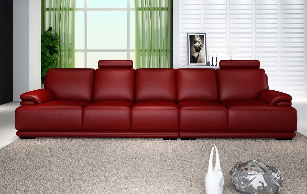 JVmoebel Sofa Sofa Couch Ecke Polster xxl big long sofa 6 Sitzplätze couchen neu, Made in Europe Rot