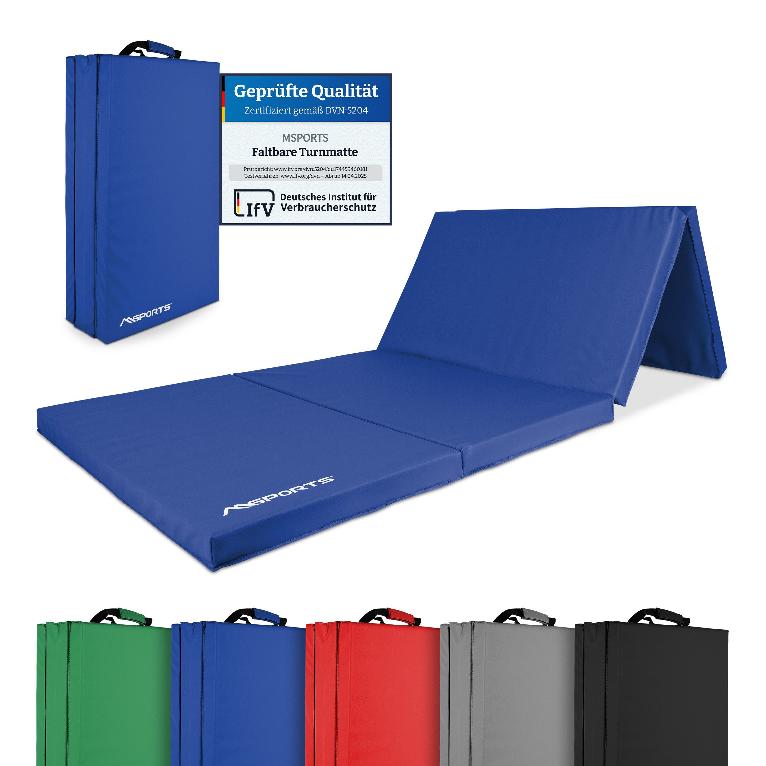 MSports® Turnmatte Turnmatte Premium klappbare Weichbodenmatte 190 x 80 x 5 cm
