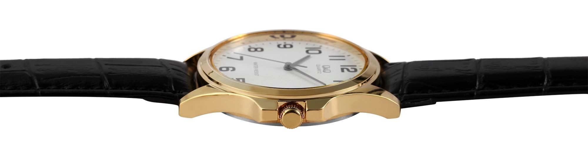 Q&Q Quarzuhr QA06J103Y Q&Q Herrenuhr mit Lederimitationsarmband in