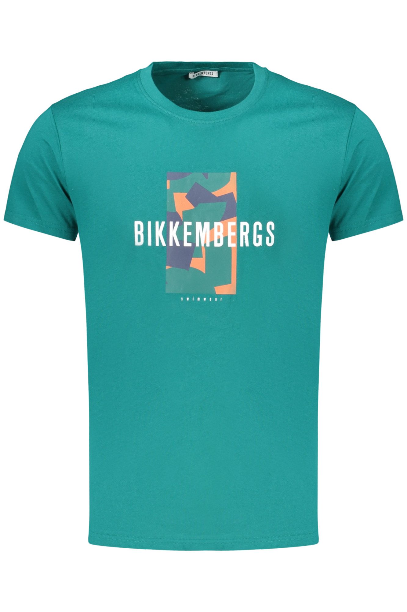Bikkembergs T-Shirt Grünes Herren T-Shirt mit Allover-Logo und