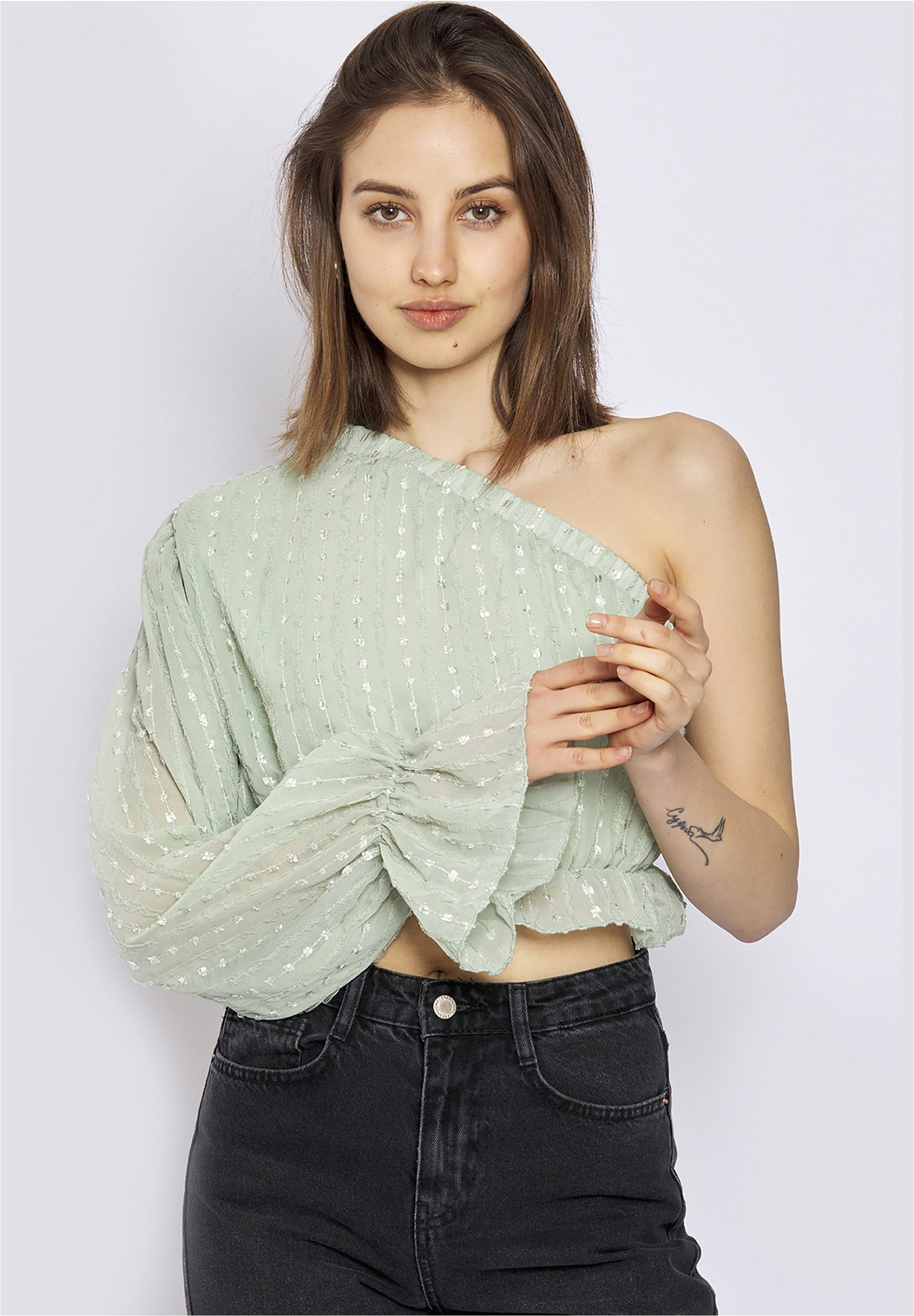 freshlions Klassische Bluse (1-tlg) im asymmetrischen Design