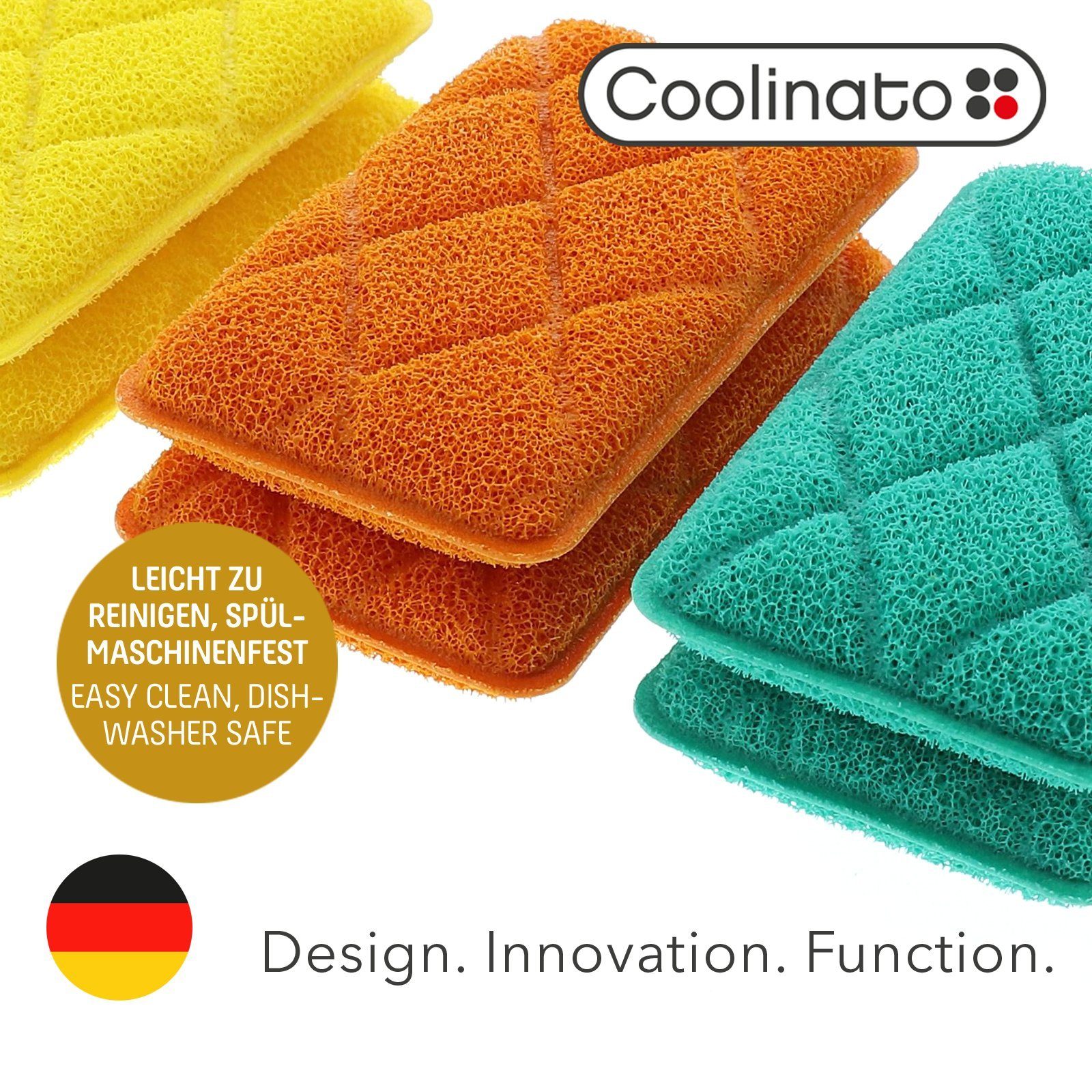 Coolinato Geschirrschwamm Coolinato Silkon Schwamm Set BUNT 6tlg. – Bild 4 von 5