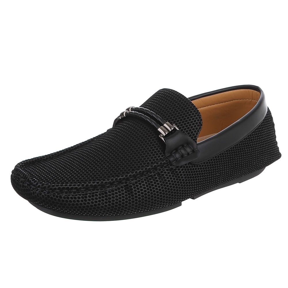 Coolwalk Herren Loafer Slip-On mit Struktur & Zierdetail Slipper (91563726) Flach Slipper in Schwarz