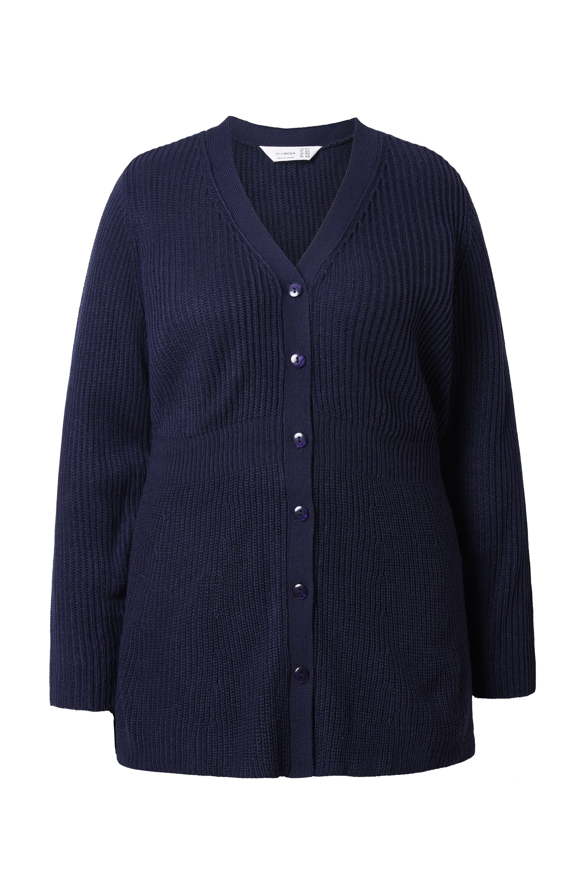 MIAMODA Strickjacke Strickjacke A-Linie Schößchen Langarm günstig online kaufen