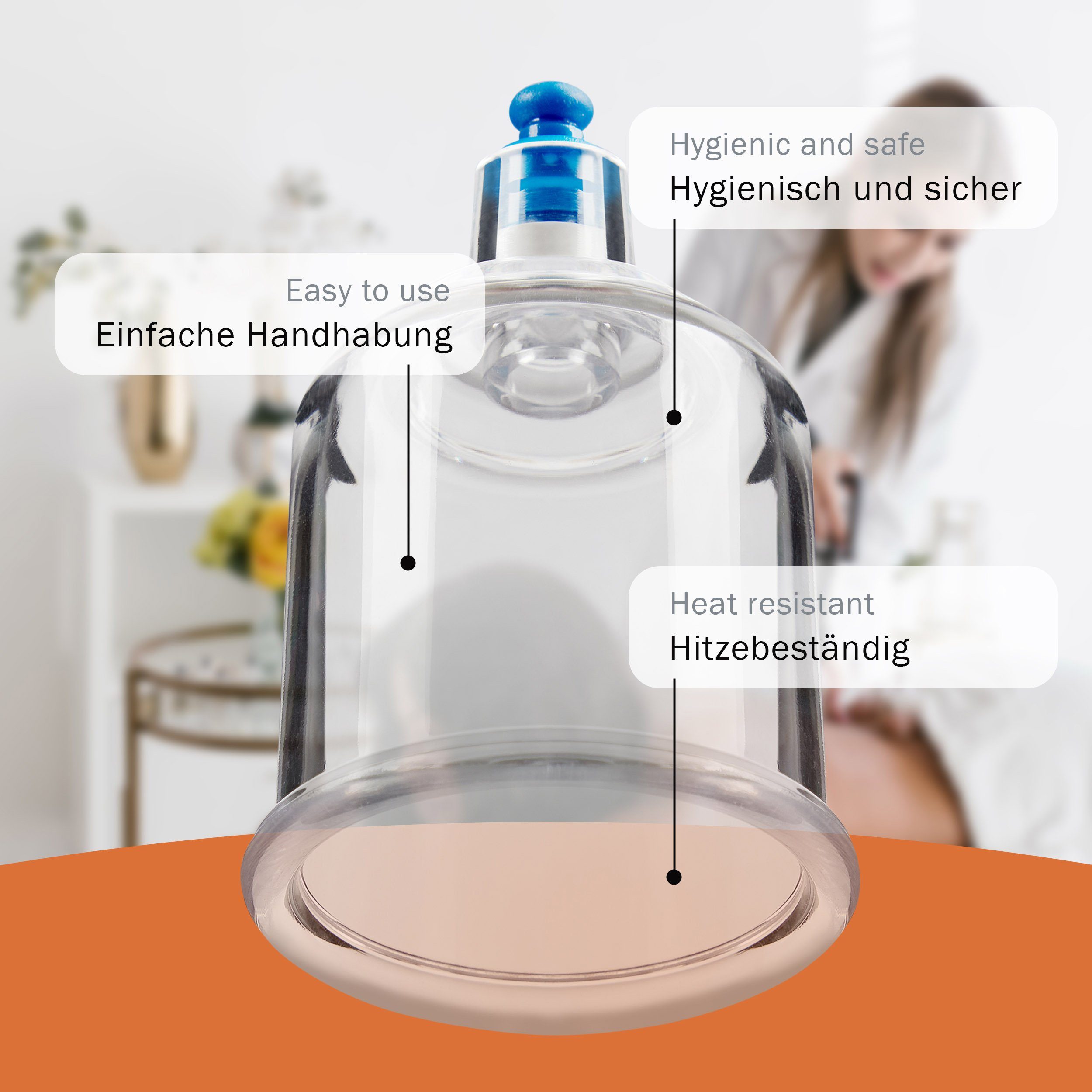 pulox Vakuum-Massager Pulox - Schröpfglas aus Kunststoff