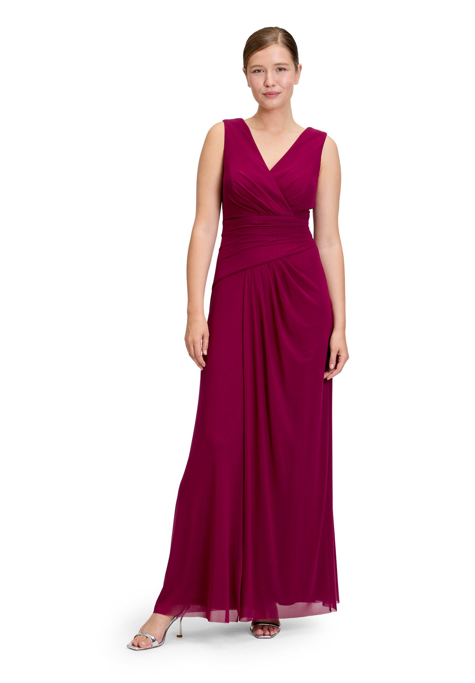 Vera Mont Abendkleid Damen mit V-Ausschnitt Falten