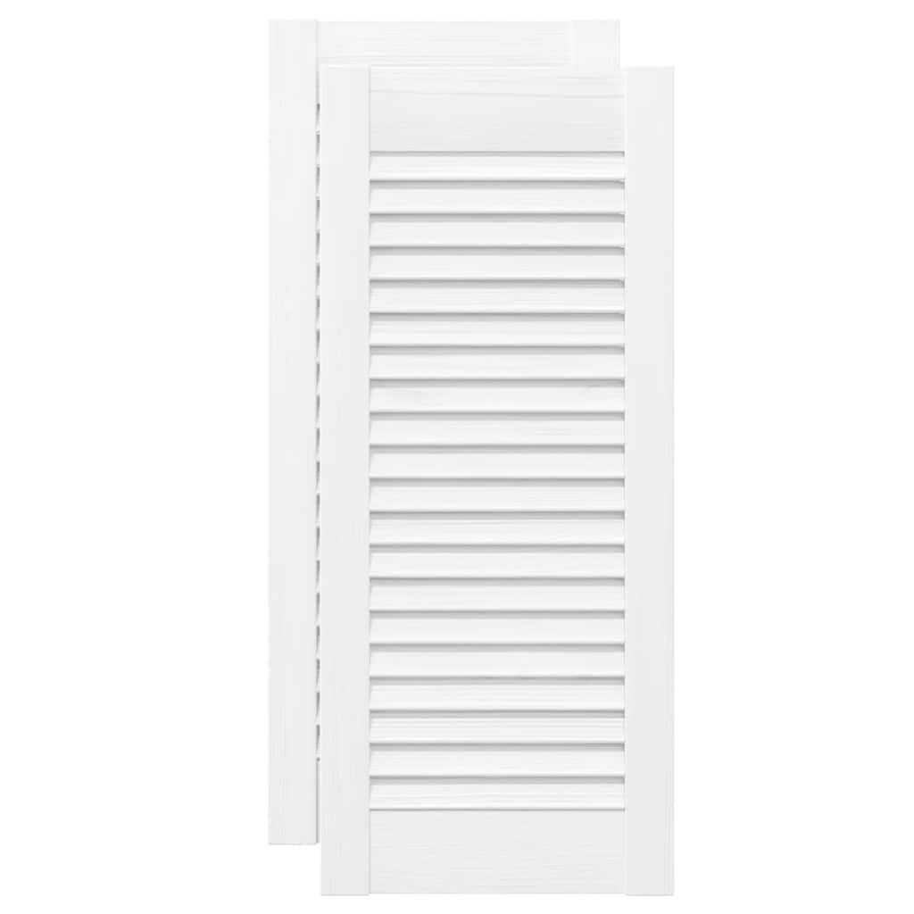 vidaXL Schranktür Schranktüren Lamellen-Design 2 Stk. Weiß 69x29,5 cm (2 St)