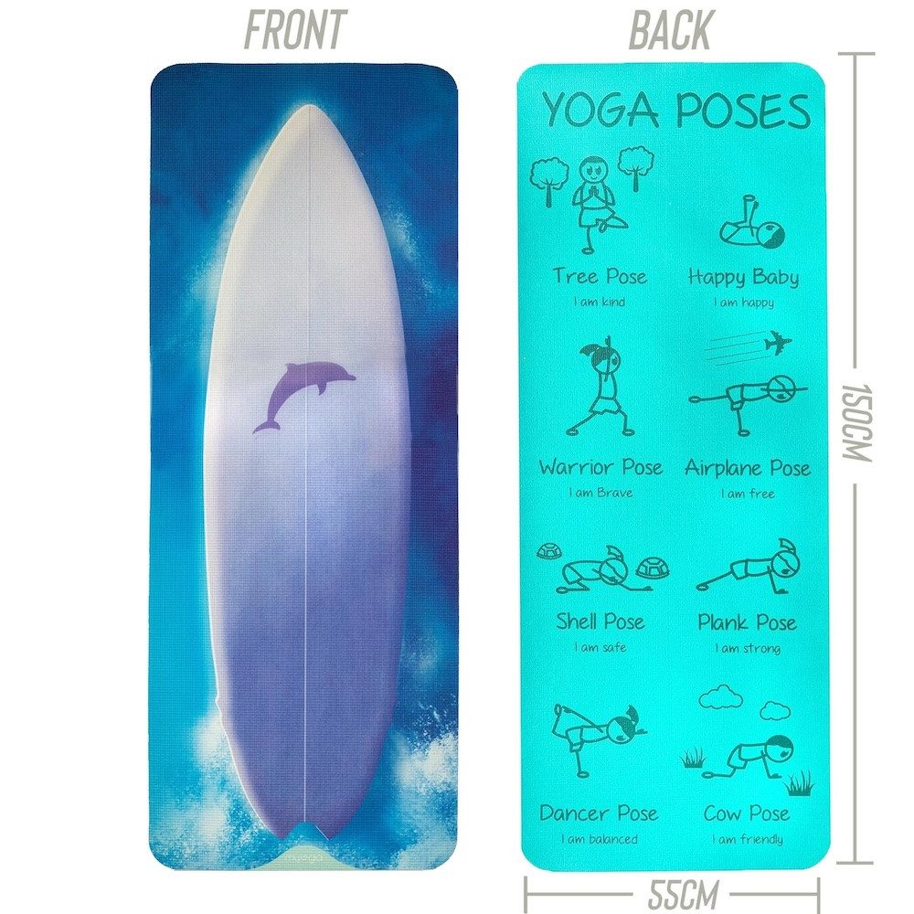 LK Trend & Style Yogamatte Hochwertige Gymnastikmatte Turnmatte Spielmatte für Kinder (Turnen, Fitness, Bewegung, fröhliches Design das Lust für die Übungen macht), mit 8 verschiedenen Posen Aufdruck
