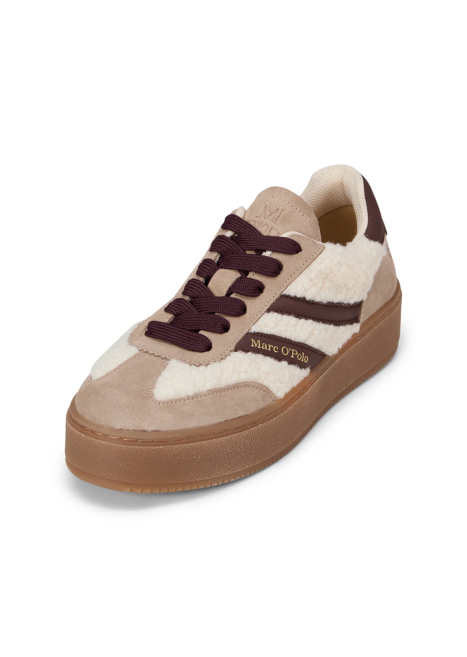 Marc O'Polo aus geöltem Veloursleder und Kunstfell Sneaker