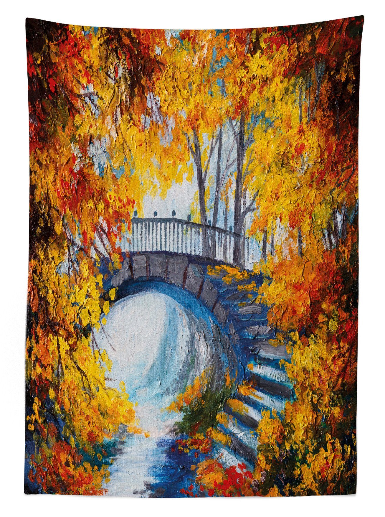 Abakuhaus Farben, Farbfest Klare mit Bereich Außen Herbstwald Tischdecke Brücke Waschbar geeignet Kunst Für den
