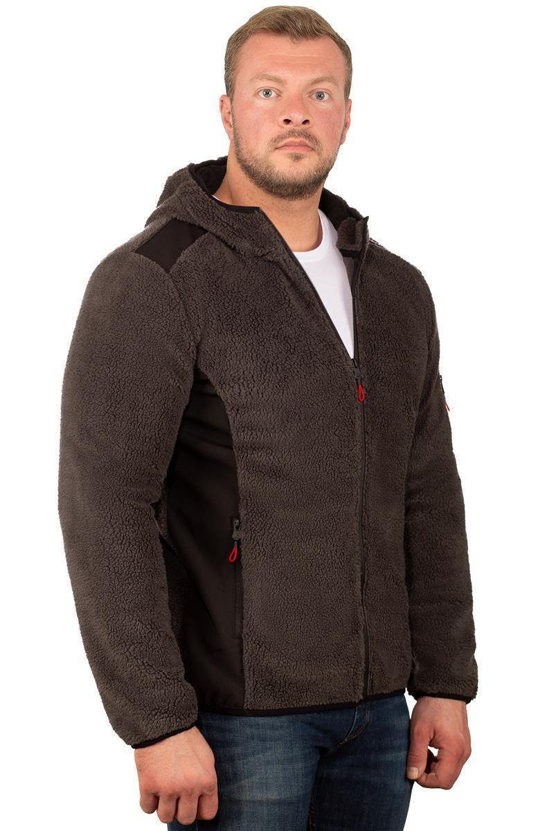 Geographical Norway Fleecejacke Herren Regular Fit Jacke batufour Modisches Design mit Norwegen Fahne auf dem Reißverschluss