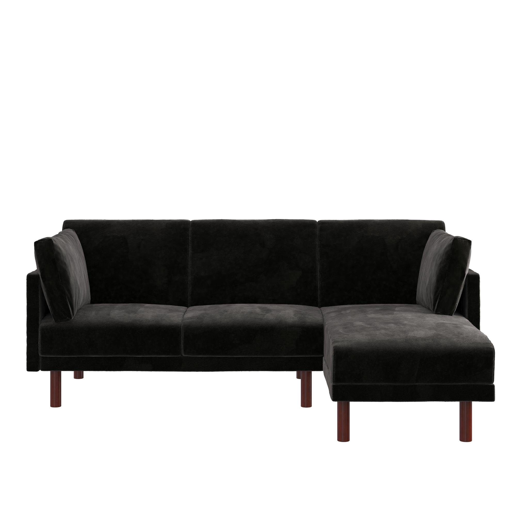 Relaxfunktion, Samtoptik, mit schwarz in Bezug loft24 Clair, 204,5 cm Schlafsofa Breite