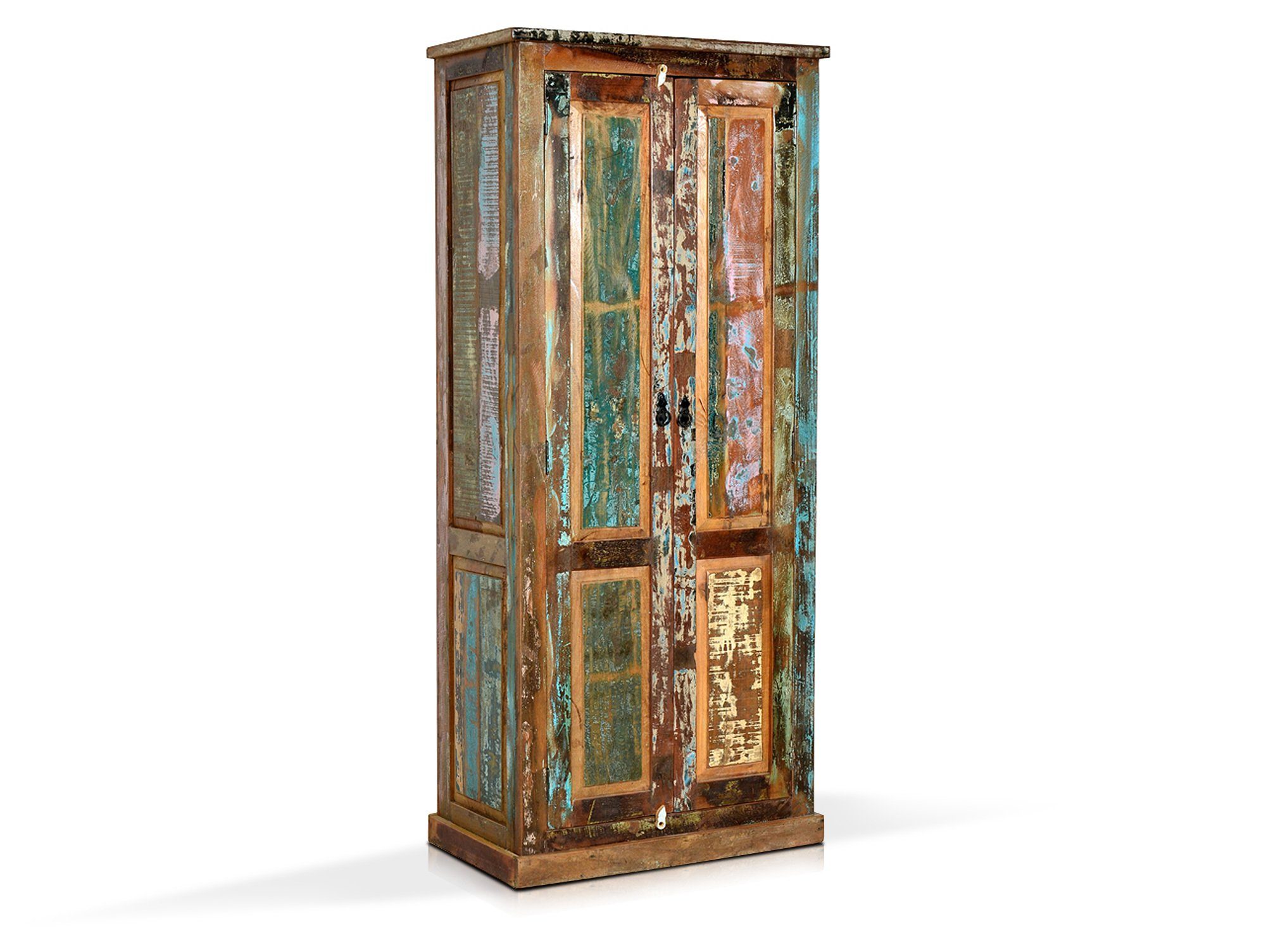 Moebel-Eins Garderobenschrank RIVERBOAT Dielenschrank aus Altholz, Material Massivholz, Vintage-Optik