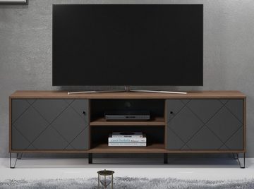 trendteam Lowboard Montez (TV Unterschrank in Eiche Kraft Gold und grau, Breite 183 cm), mit Soft-Close