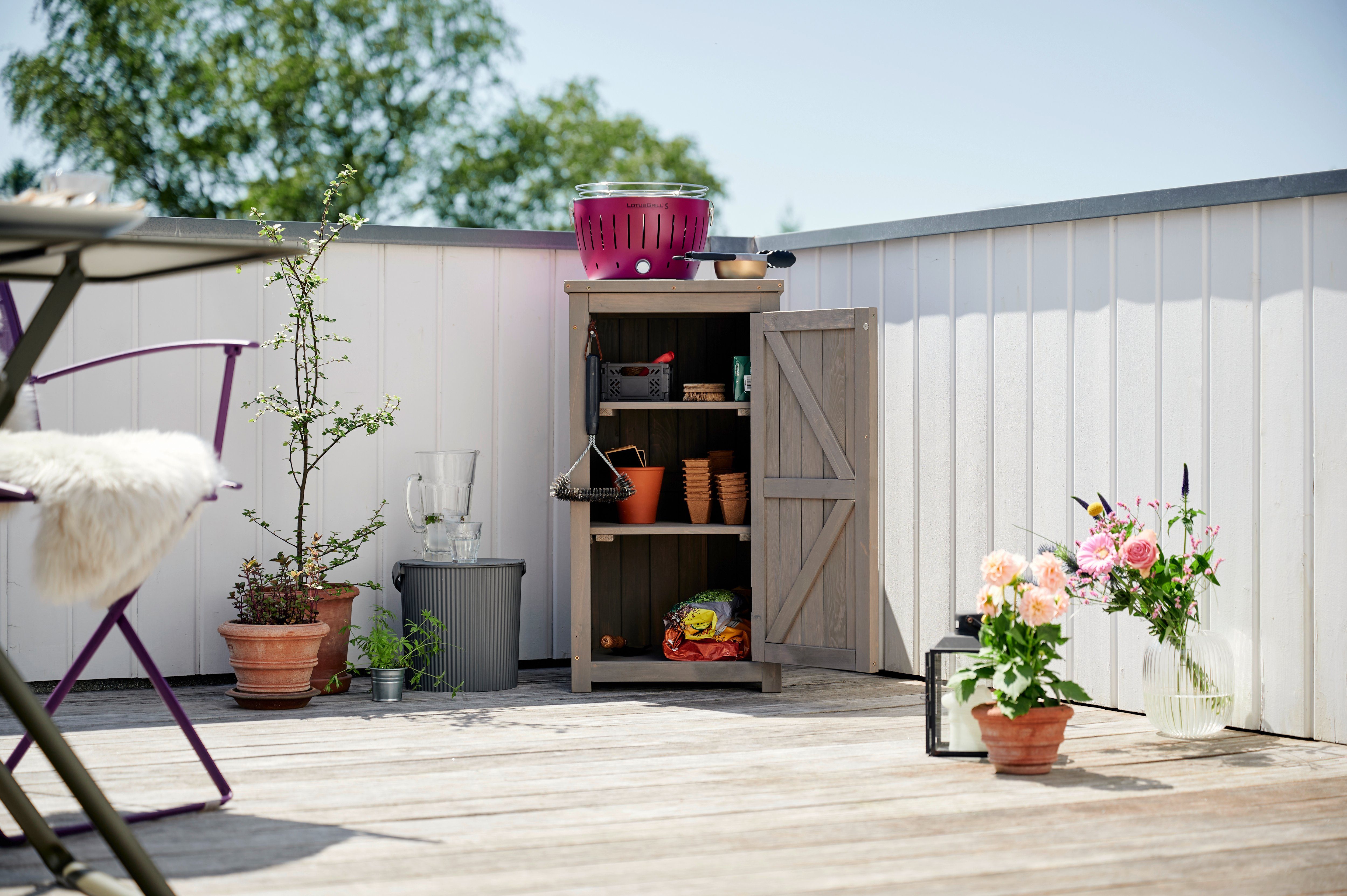 BUTENKIST Gartenbox NEELE, Aufbewahrung aus Holz, Balkonschrank, für Balkon, Garten,Terrasse