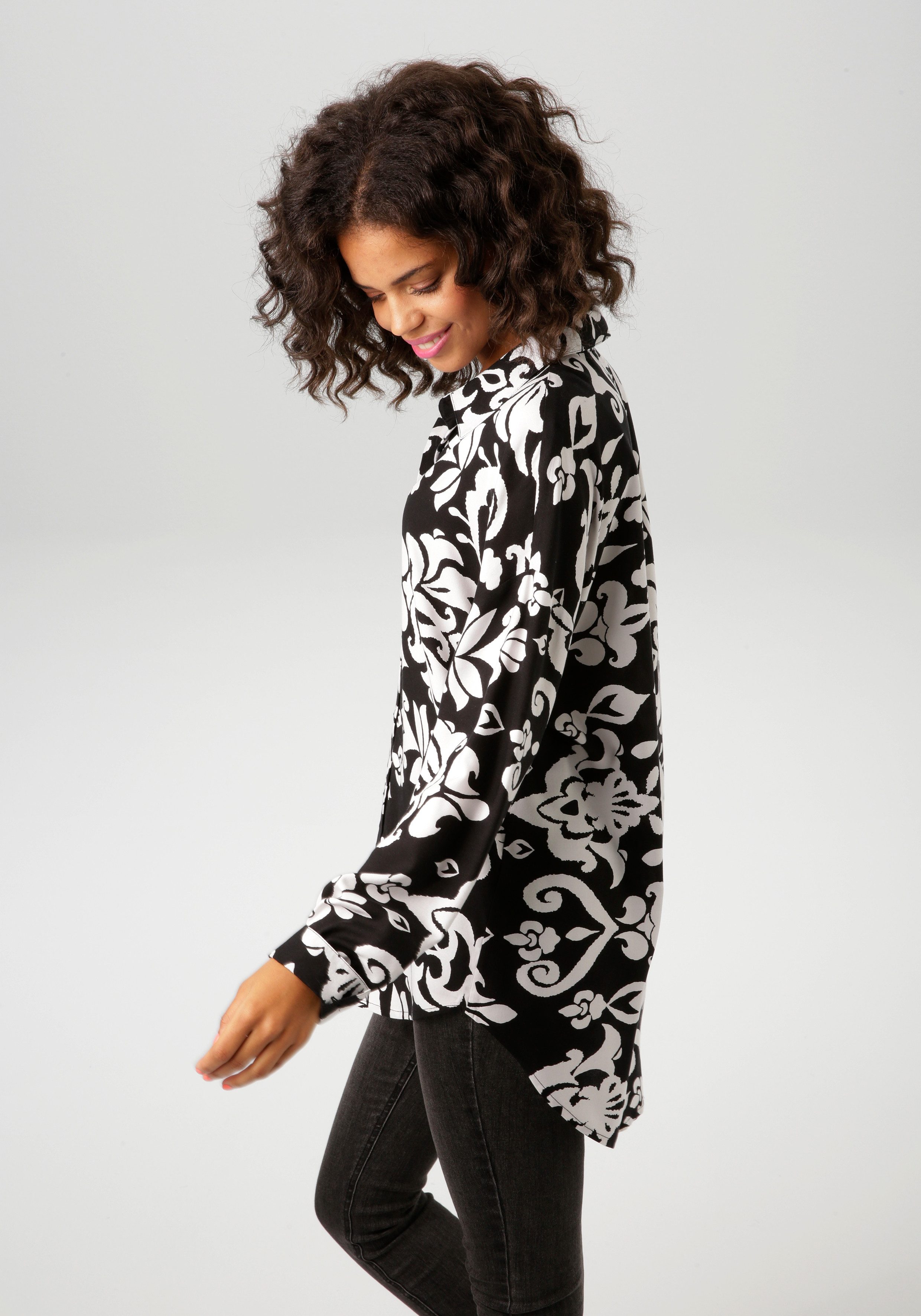 Aniston CASUAL Hemdbluse mit fantasievollem, großflächigen Druck günstig online kaufen