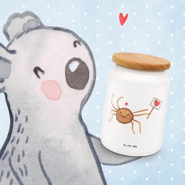 Mr. & Mrs. Panda Vorratsdose Spinne Agathe Motivation - Weiß - Geschenk, Liebe, Dose, Aufbewahrung, Keramik, (1-tlg), Liebevolles Design