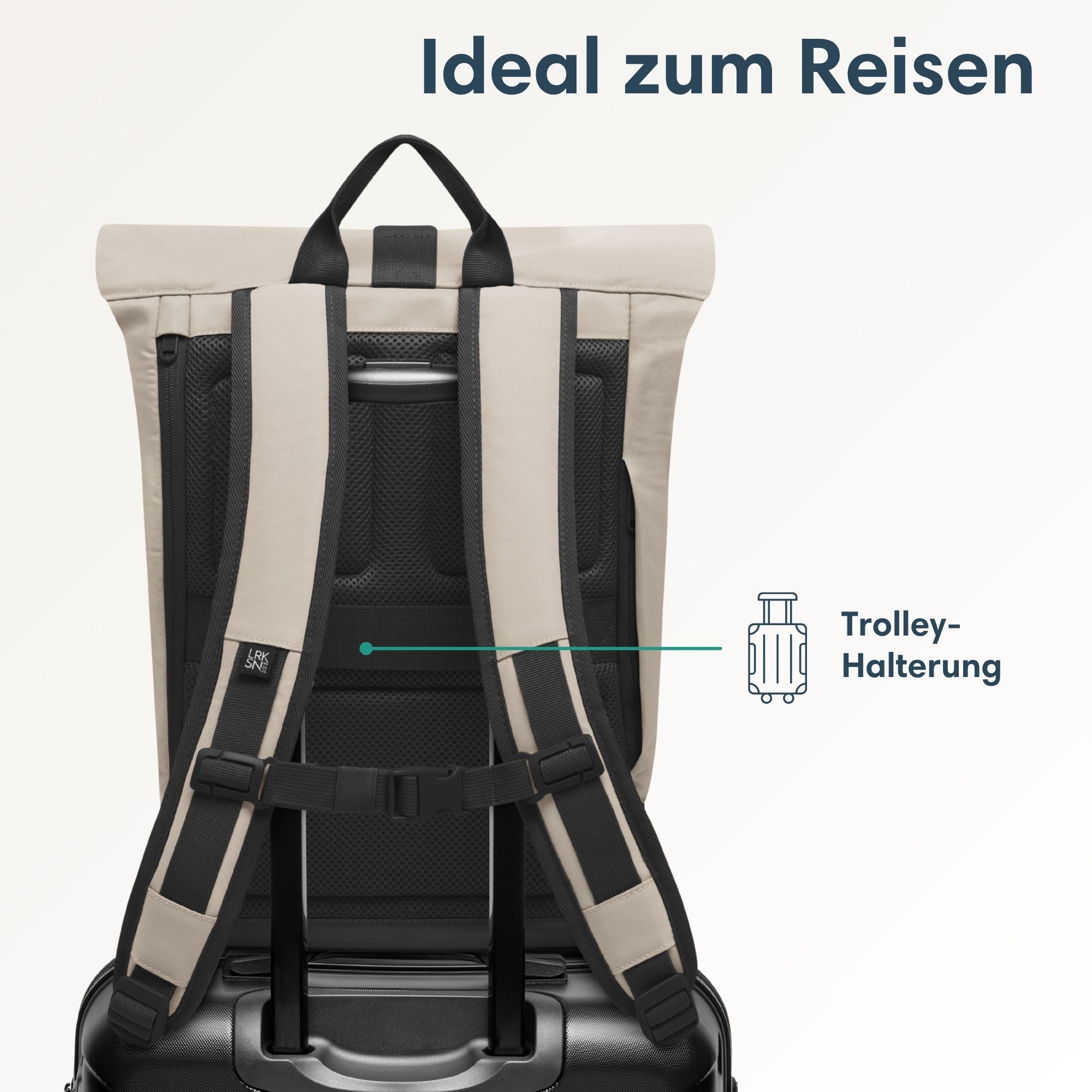 LARKSON Cityrucksack Janne Small Tagesrucksack 11-14 Liter für Damen & (1-tlg), Flexible Größe, Gepolstertes Laptopfach, Wasserabweisend