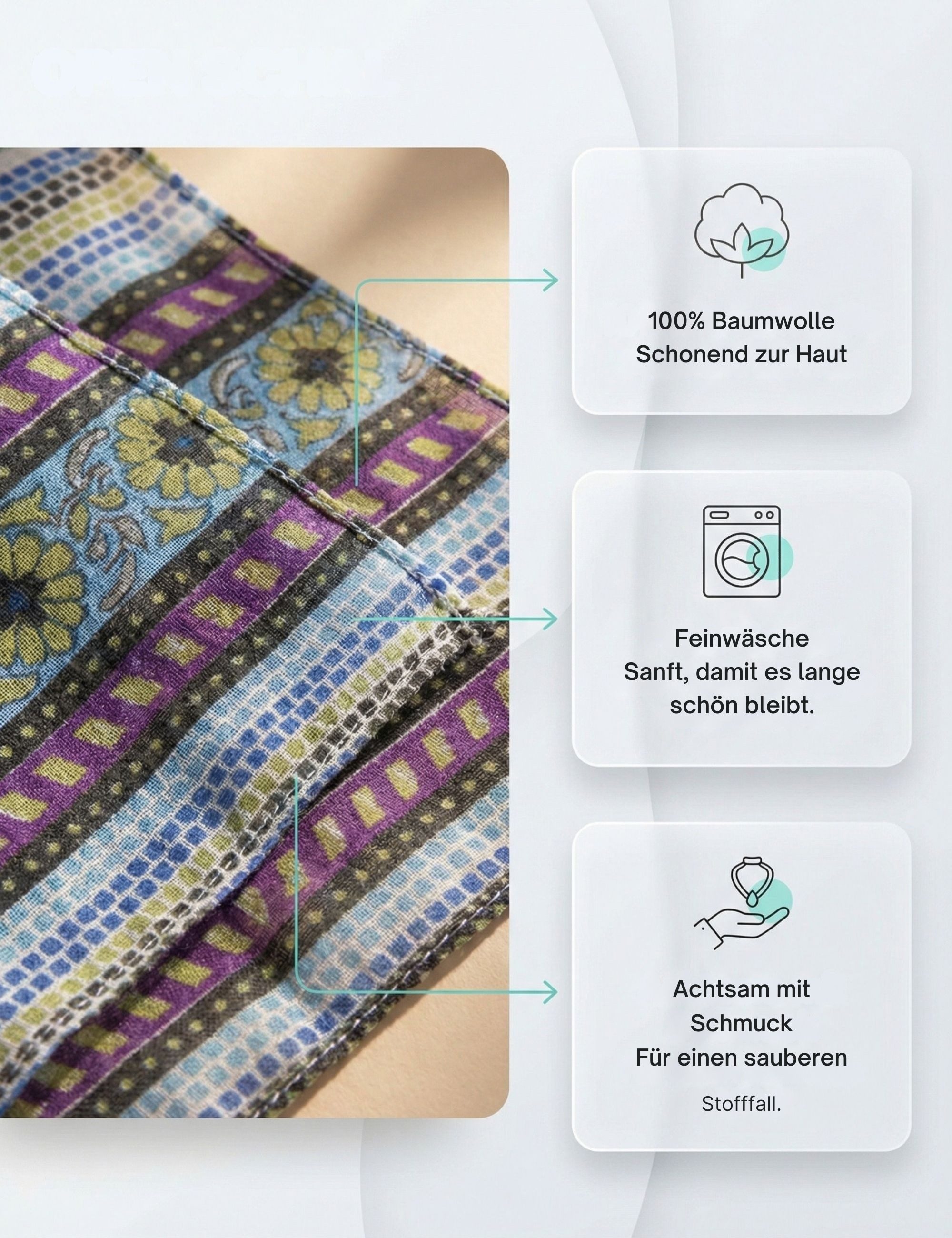 Sunsa Halstuch Damen Schal Tuch. Baumwolle Halstuch. Scarf mit Blumen Aufdruck, Blumen & Abstract Aufdruck
