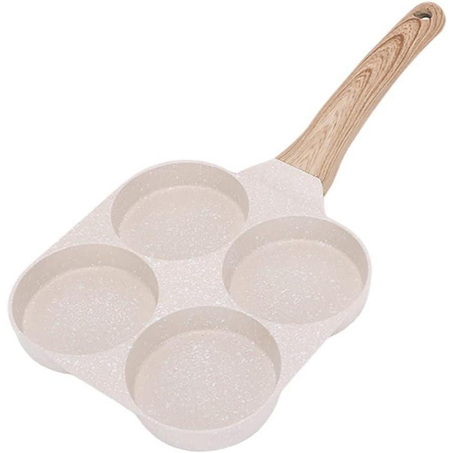 LuxusKollektion Crêpepfanne Pfanne Spiegeleipfanne Pancake Antihaft Induktion 4 Loch Weiß