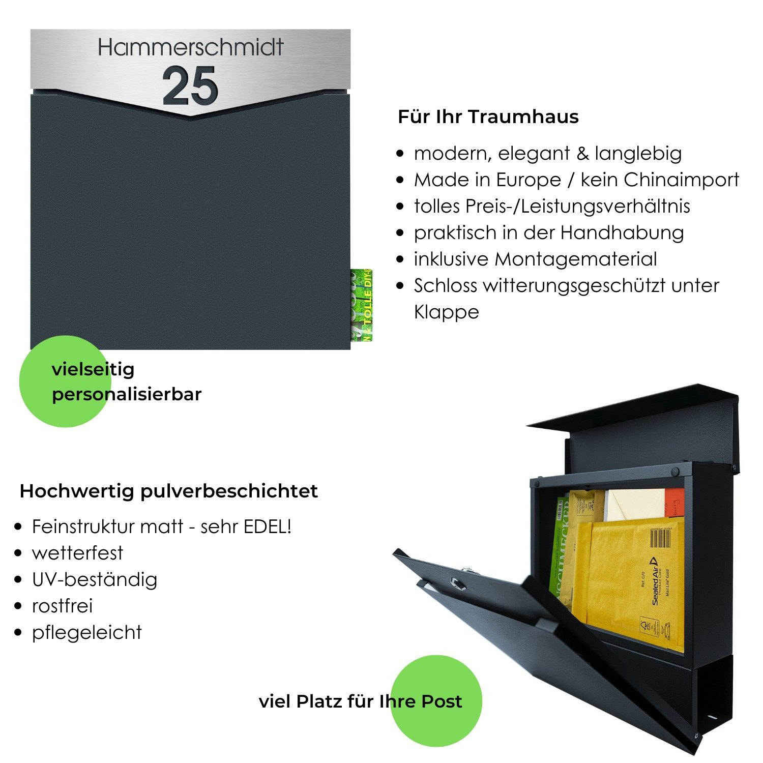 MOCAVI Briefkasten Briefkasten Box 710 anthrazit
