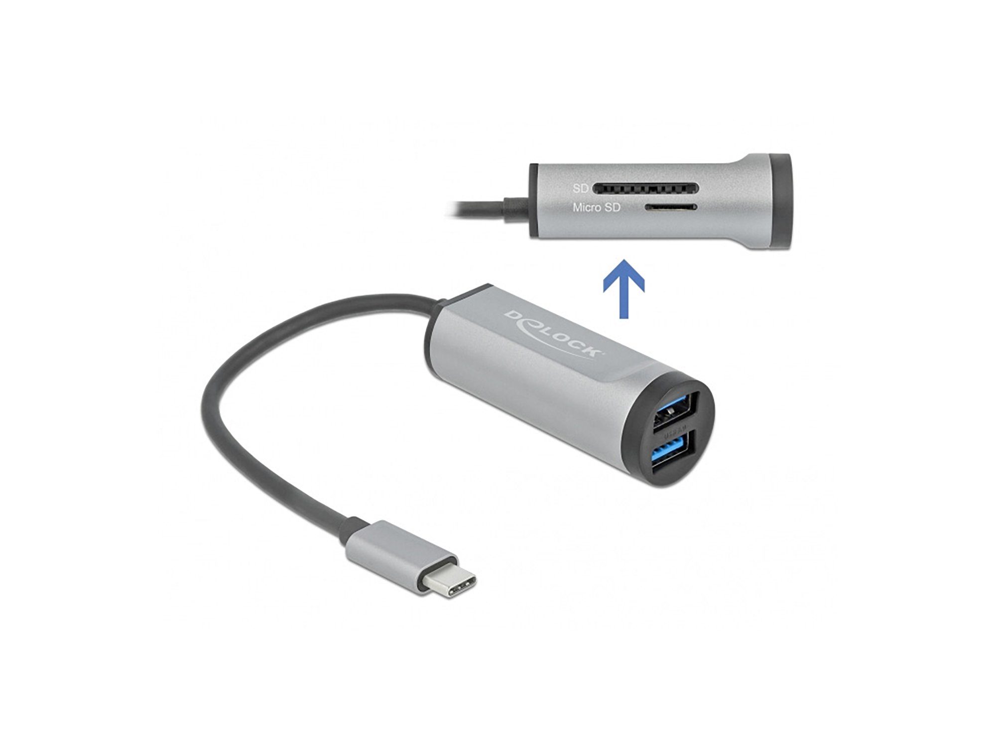 Delock Delock Travel Kit II Easy Edition - USB Hub u. Card Reade/Ladekabel Computer-Adapter