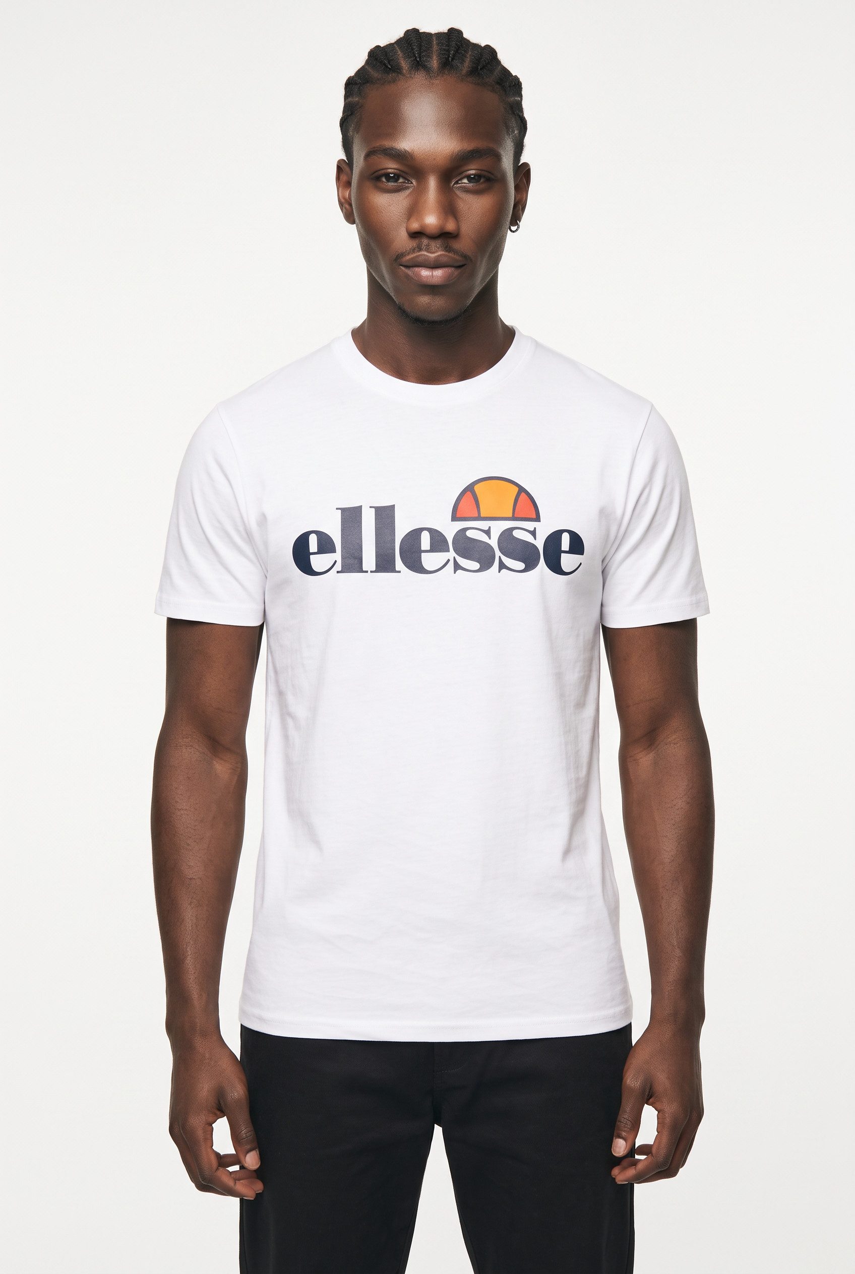 Ellesse T-Shirt SL PRADO TEE mit Logodruck, Kurzarm, schmale Basic-Passform, hüftlange Schnittform