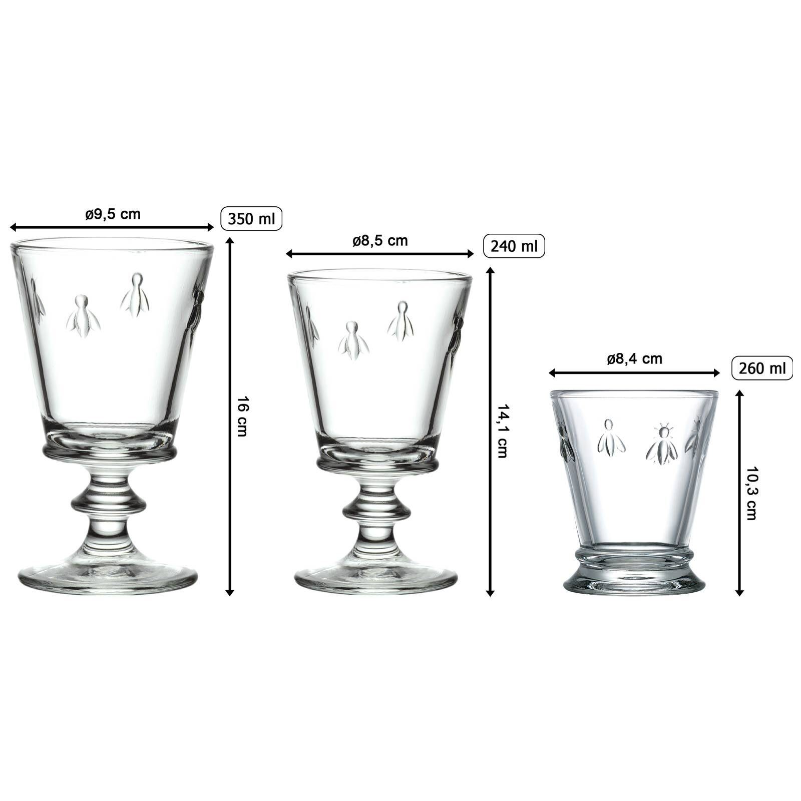 La Rochere Gläser-Set Biene Abeille Wein- und Wassergläserset 18er Set, 18-tlg., Glas