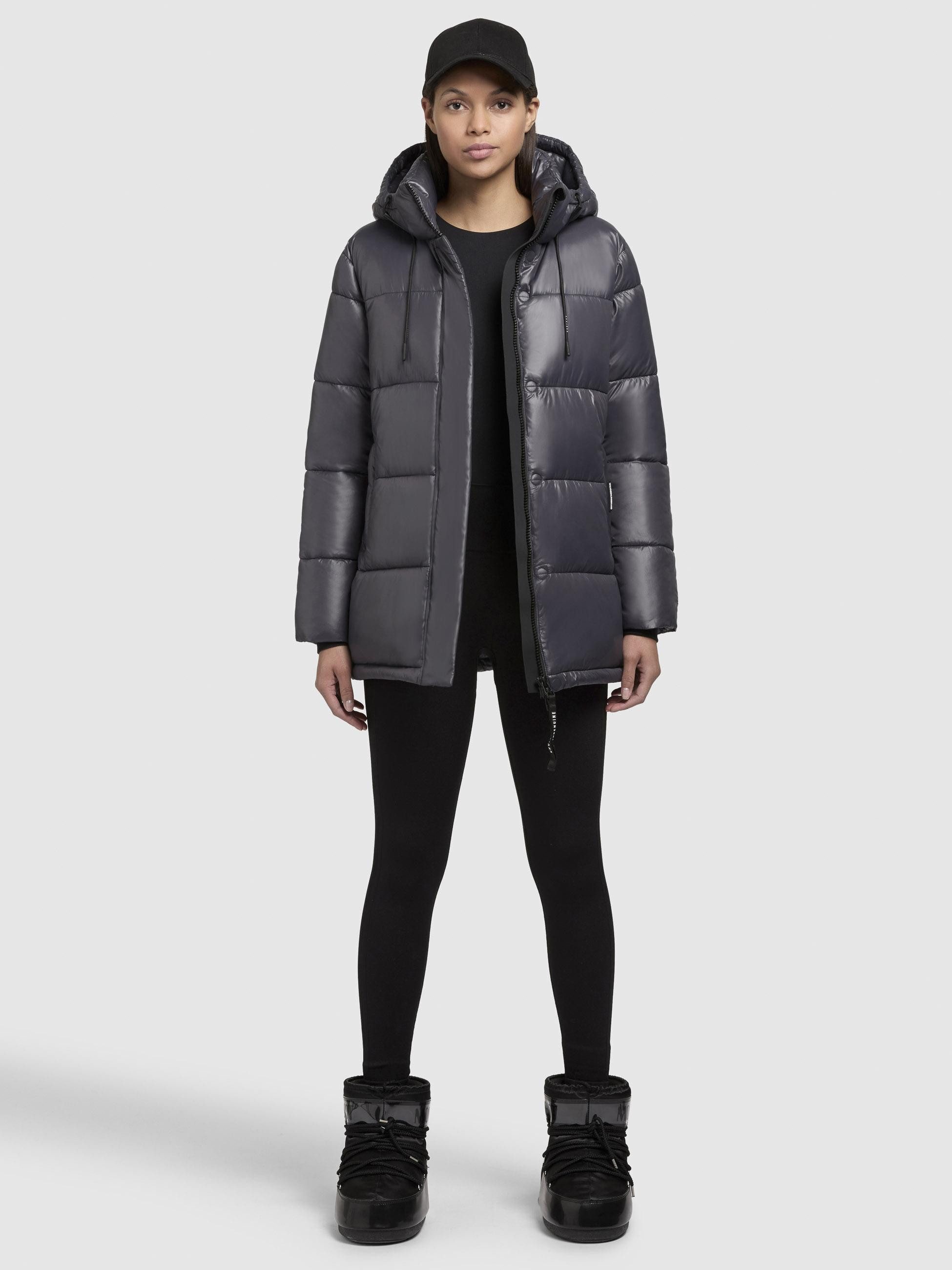 khujo Steppjacke Word3 Satin-YM Glänzender Damen Kurzmantel