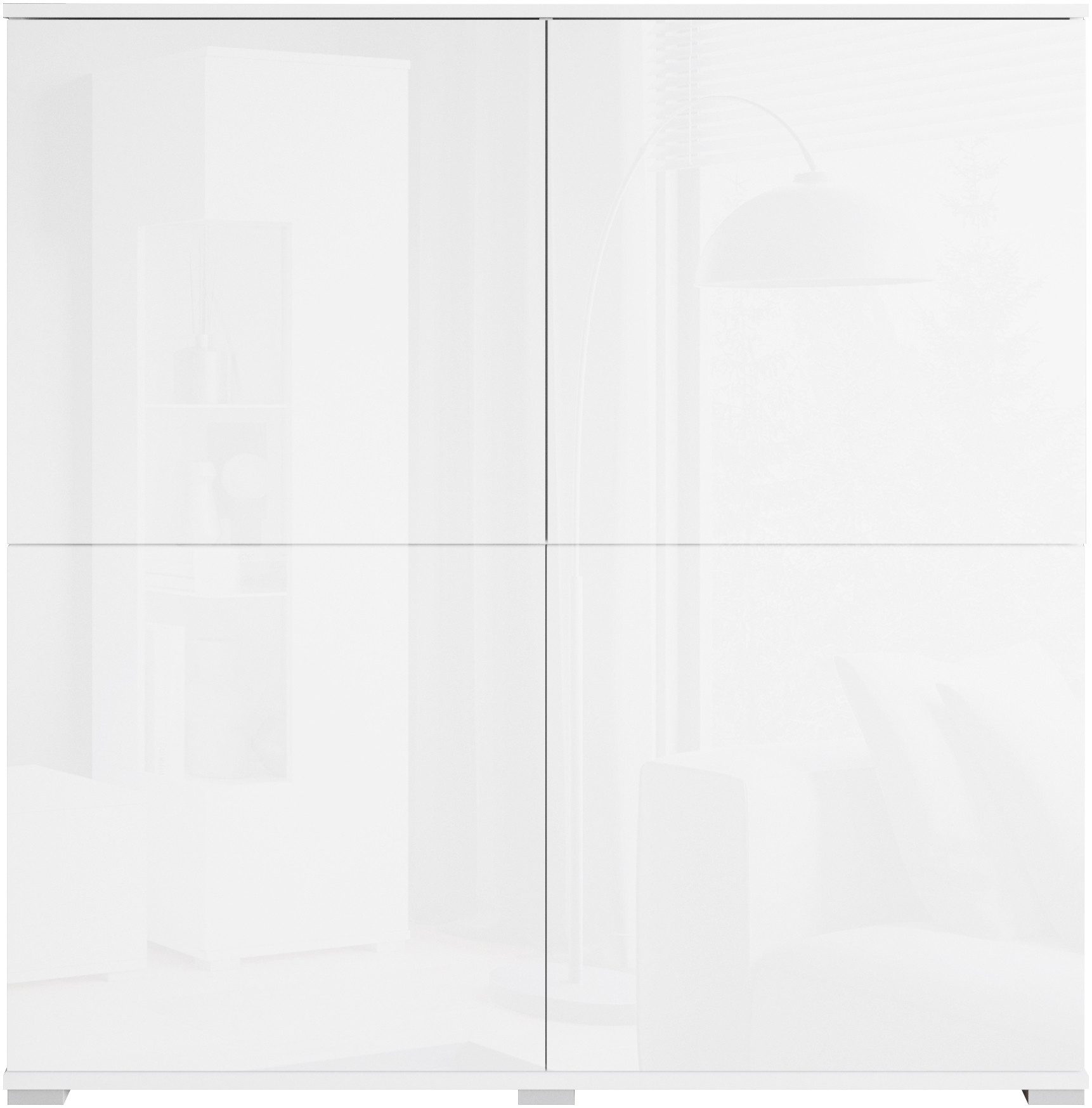 OTTO home Highboard Kenia, moderne grifflose Hochkommode mit 4 Türen, Breite 120 cm (1 St), Push-to-Open-Fronten, höhenverstellbaren Einlegeböden