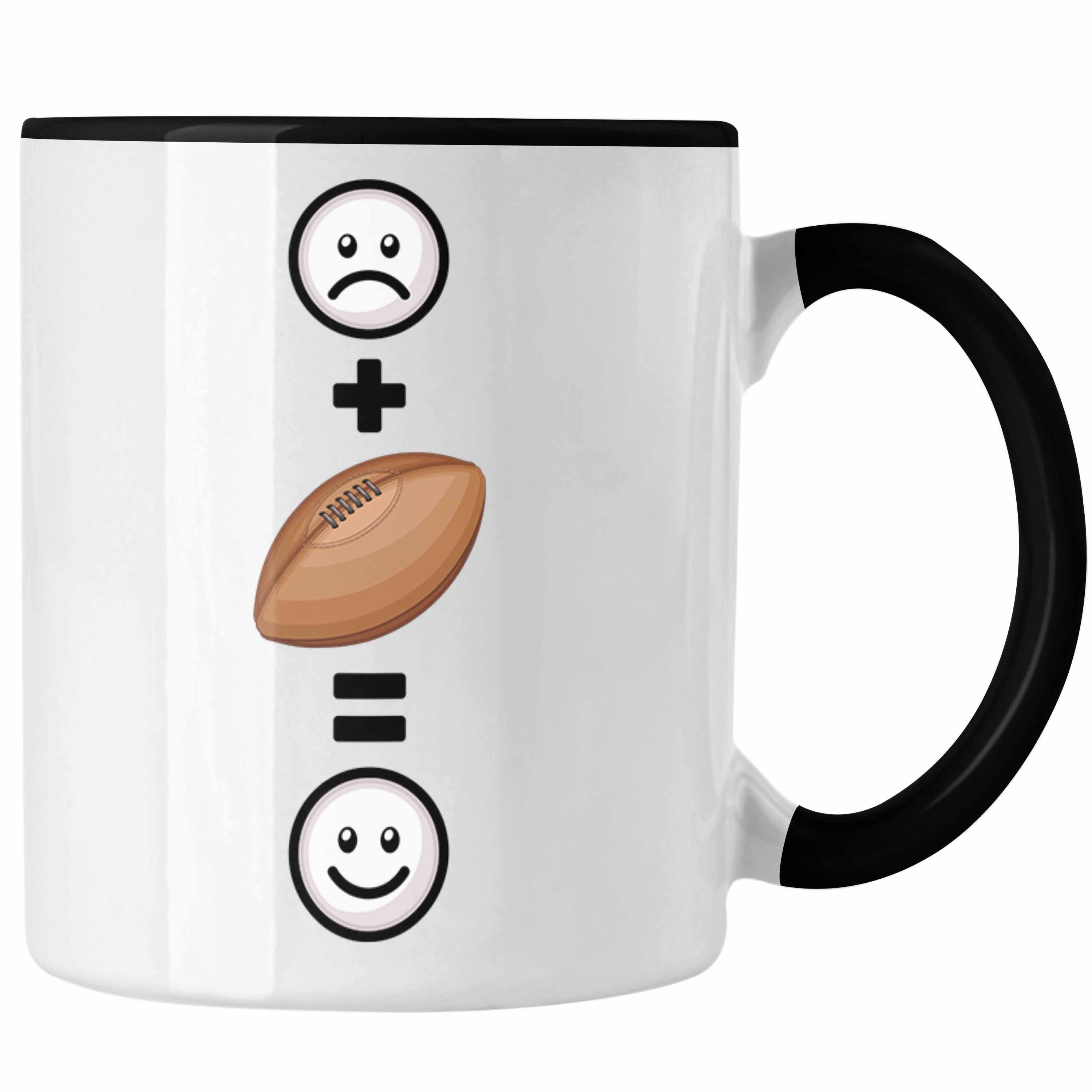 Trendation Tasse Rugby Tasse Geschenk für Rugby-Spieler Lustige Geschenkidee :(Rugby Schwarz