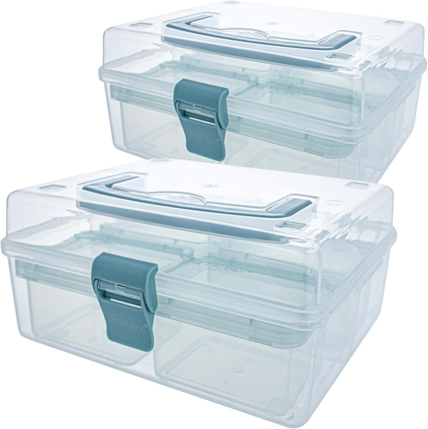 Centi Organizer SORTINO Organizer-Koffer mit je 4 Boxen (2er-Set), 18 × 16 × 9 cm – kompakt & stapelbar