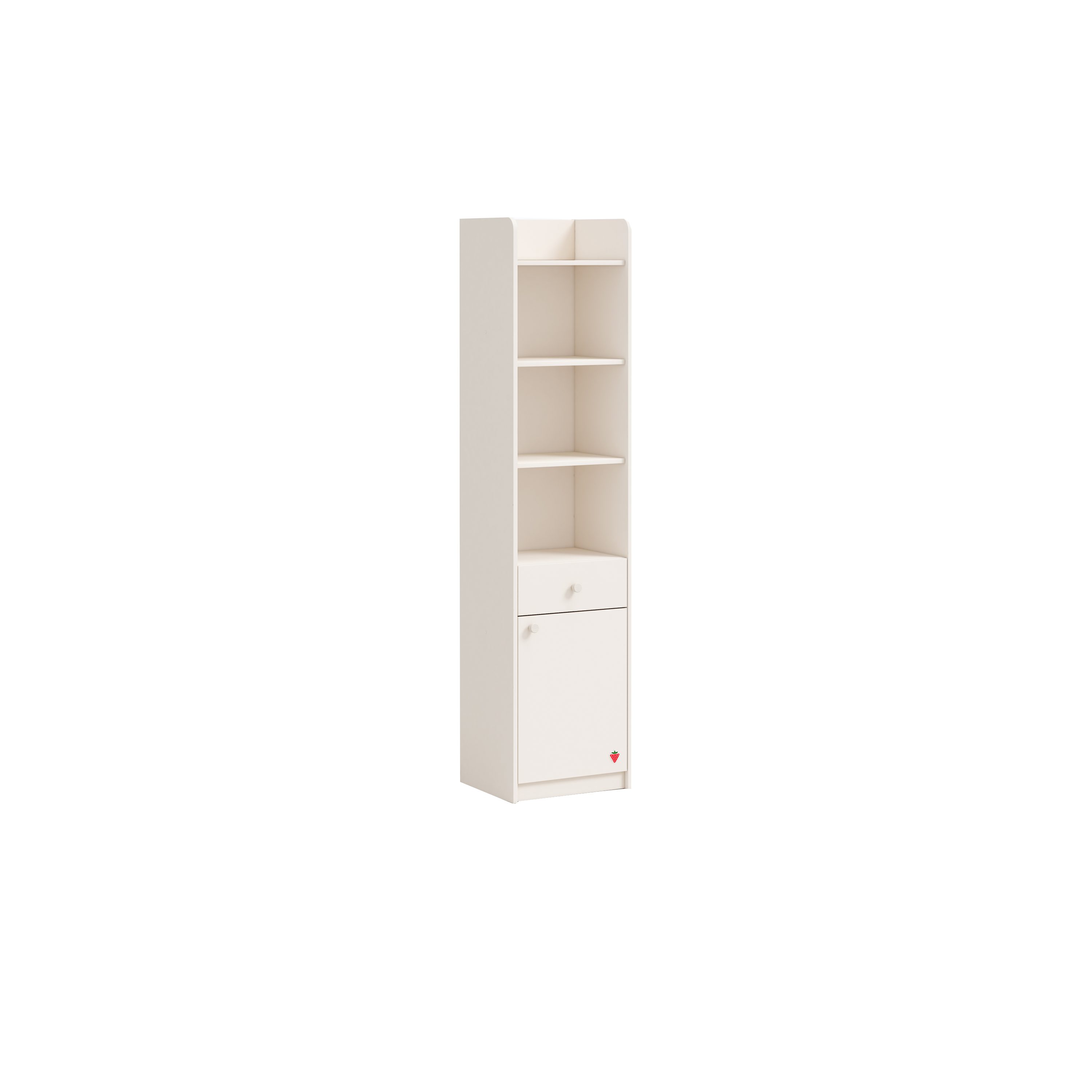 Möbel-Zeit Bücherregal VARIA mit Schublade & Türfach – Organizer in Creme oder Weiß