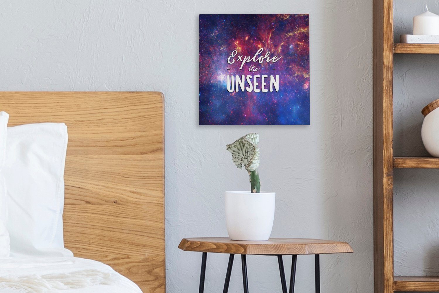 Bilder Schlafzimmer St), Zitate (1 Jungen Unsichtbare" Sprichwörter - - - OneMillionCanvasses® das für Wohnzimmer - Erforsche Leinwand Leinwandbild Mädchen,