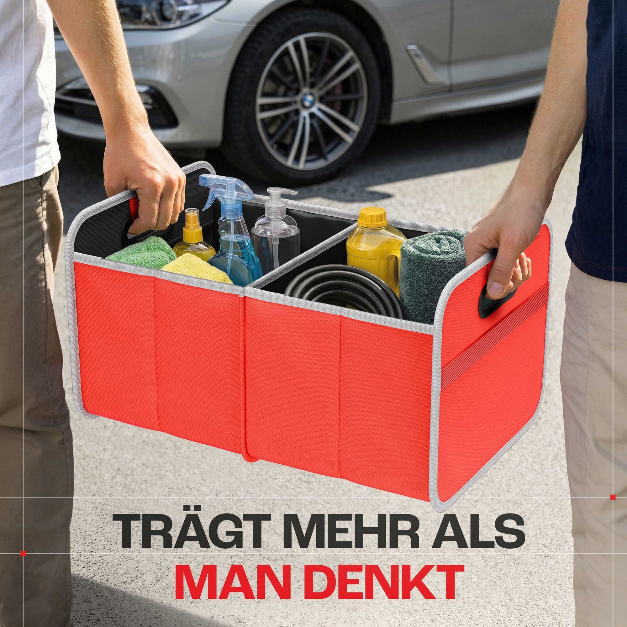 achilles Klappbox Auto-Faltbox Kofferraum-Organizer, Faltbare Autotasche, Faltkorb, 40 l – Bild 4 von 5