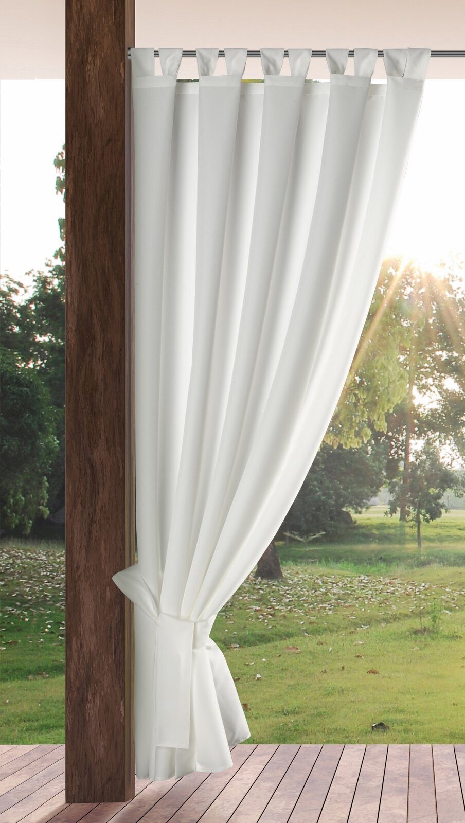 Eurofirany Outdoorvorhang GARDEN, wasserdichter Terrassenvorhang (1 St), Schlaufen, Lichtschutz, Polyester, für Pavillon, Pergola & Balkon, wetterfest, UV-Schutz