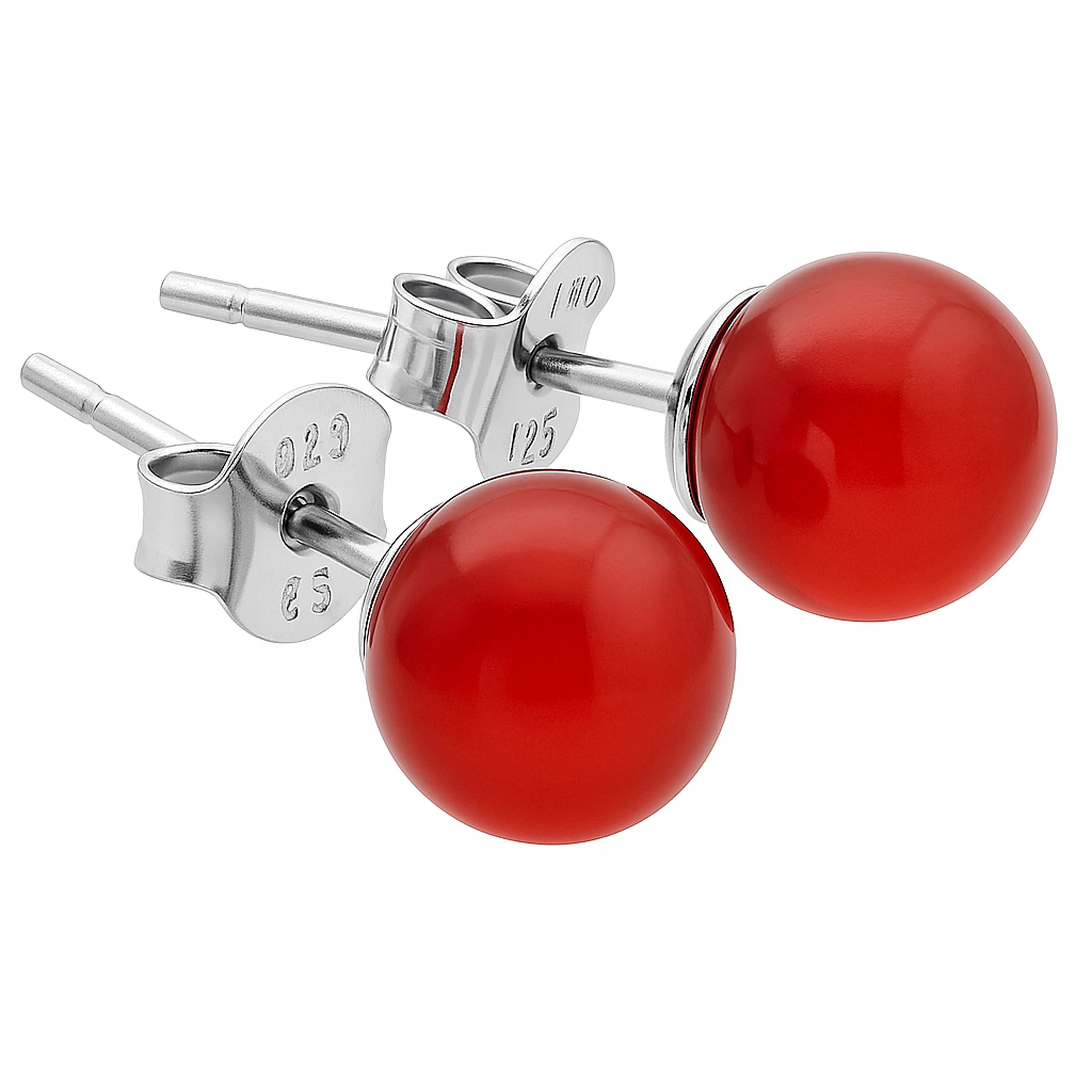 Lebensquelle Plus Einhänger für Ohrschmuck Karneol Ohrstecker 6 mm, 925er Silber