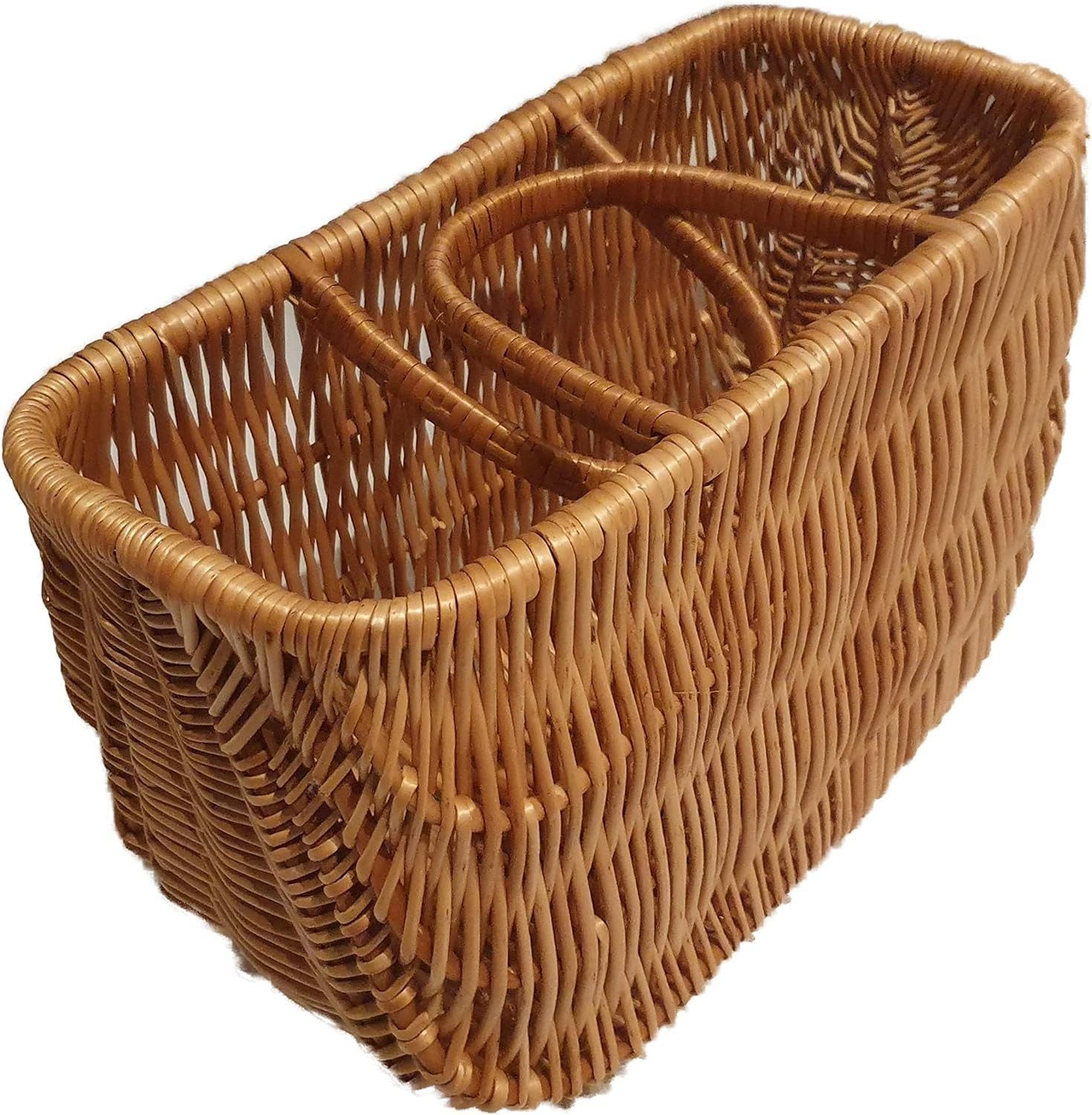 natuleo by pokuc Flaschenkorb Einkaustasche aus Weide Braun 40x20x37 cm Picknikkorb Geflochten – Bild 5 von 5