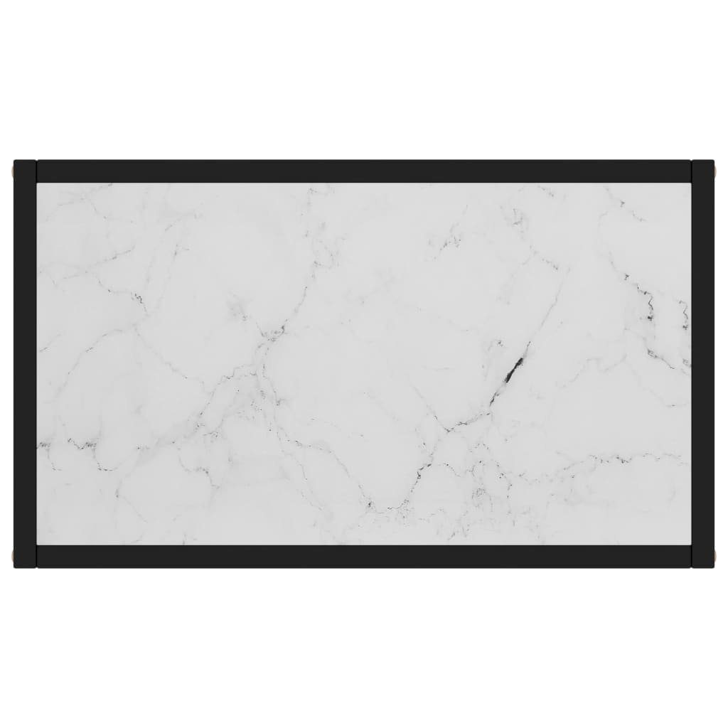 vidaXL Beistelltisch Konsolentisch Weiß Weiß | 60x35x75 (1-St) cm Hartglas Weiß