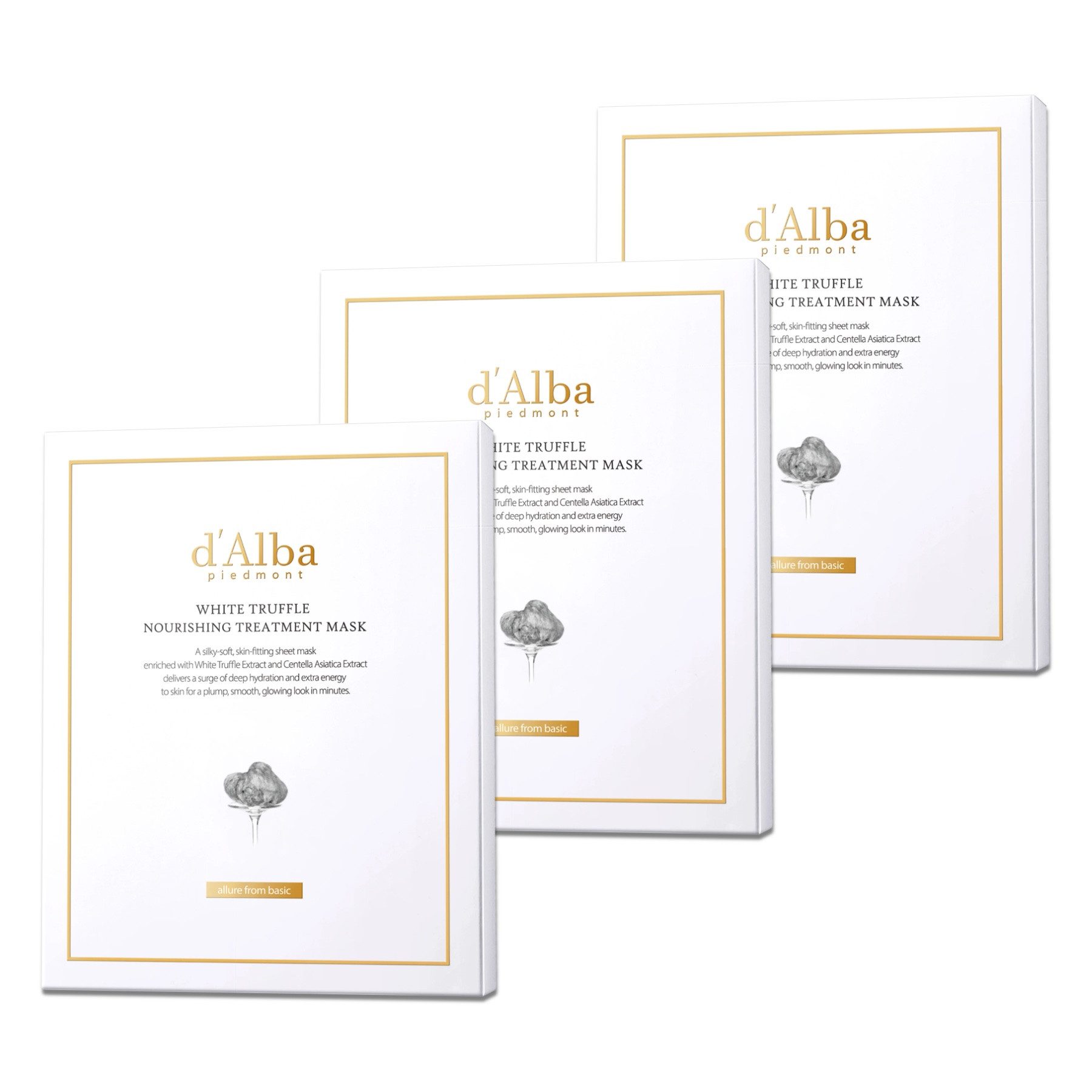 d'Alba Gesichtsmaske Tuchmaske d'Alba pflegende weiß Truffle Nourishing Treatment Mask, 15-tlg., Gesichtsmaske, Tuchmaske, Gesichtspflege, Anti-Aging
