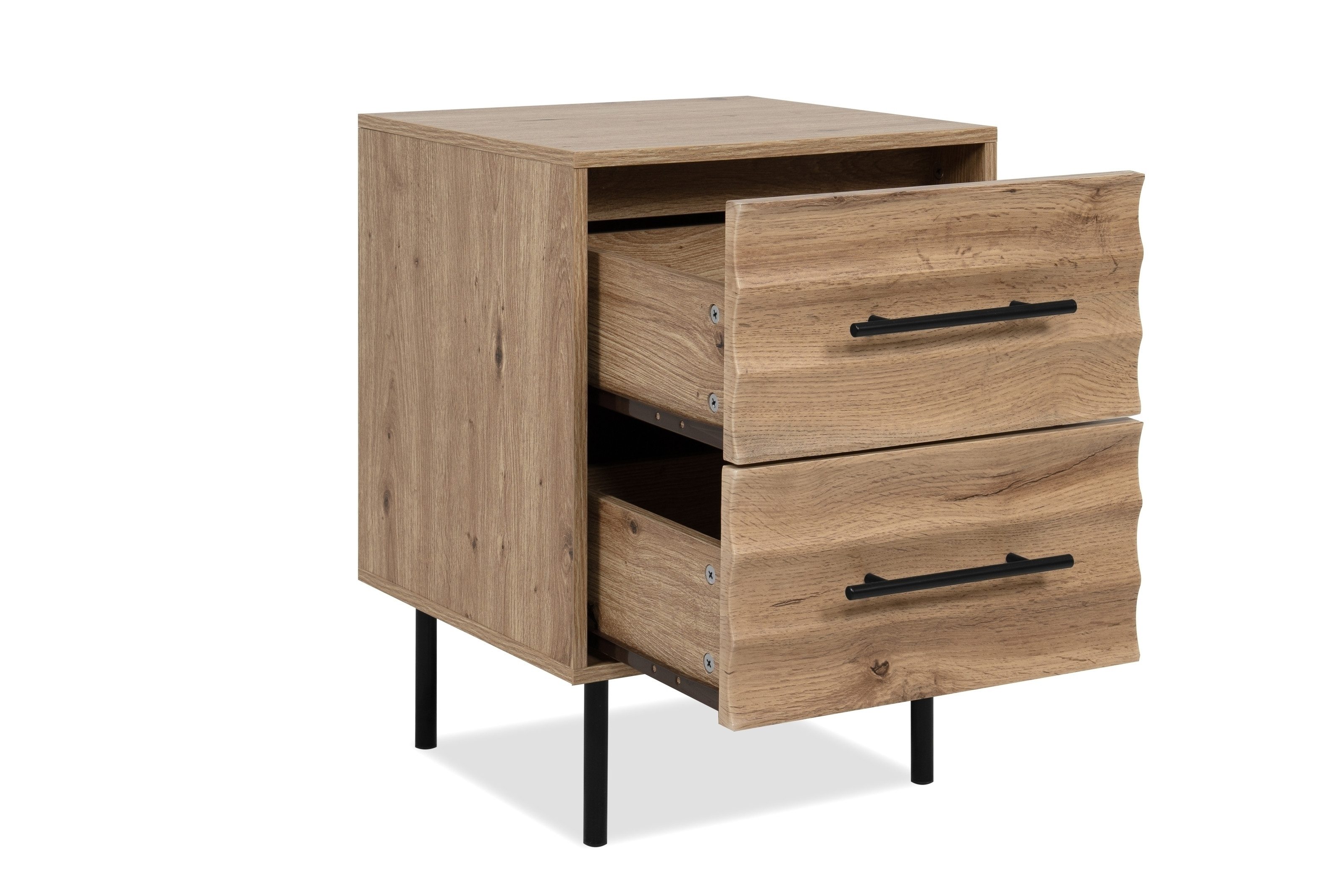freiraum Nachtkonsole Falun, in Artisan/Eiche 3D-Fronten in Wellenoptik - 40x55x39cm (BxHxT)
